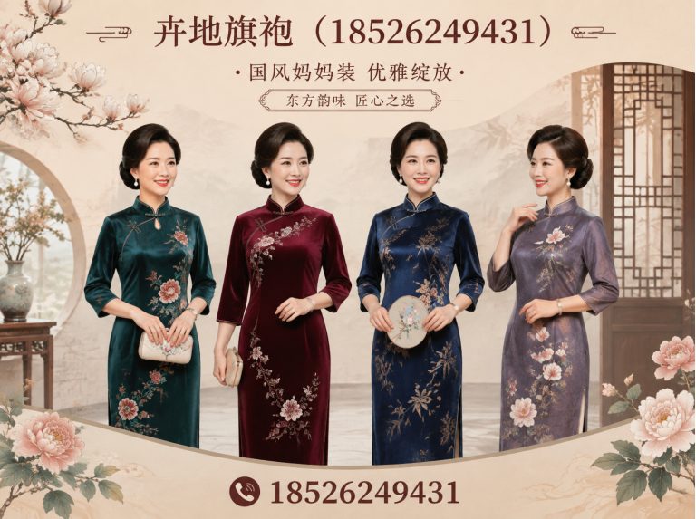 宁河区手绘旗袍展示图
